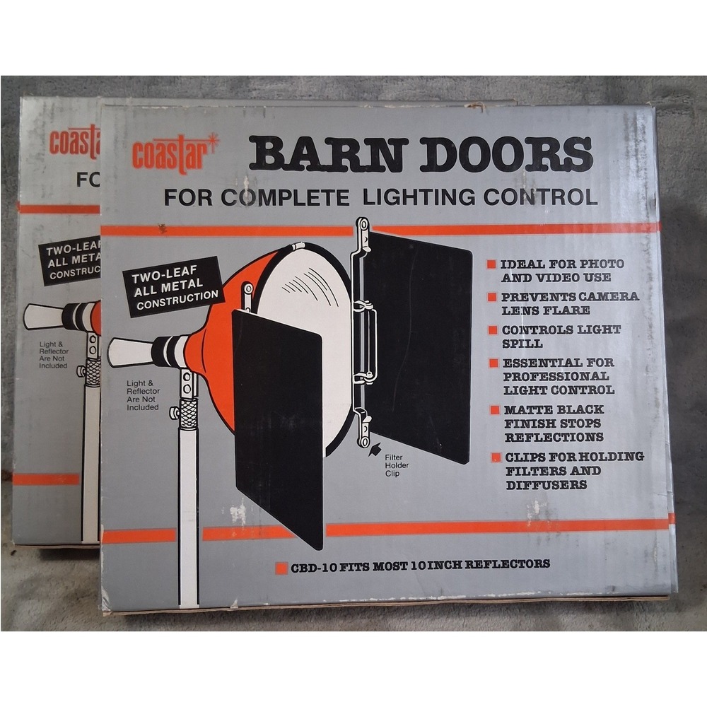 Coastar CBD-10 Two Leaf All Metal Barn Doors for 10 Inch Reflectors 2 Pack